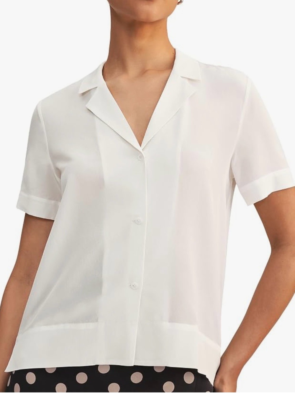 Lilysilk Mulberry Silk Top Size Small White